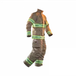 Fire-Dex® FXR Custom turnout gear shown from an angled side view, highlighting design details and protective features.