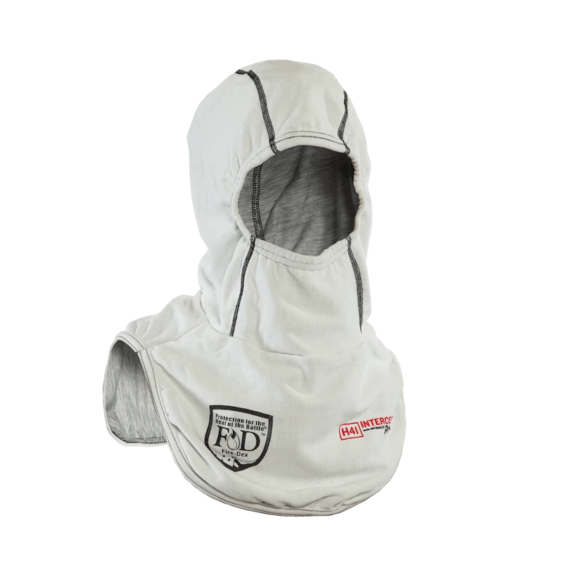 Front view of the Fire-Dex® H41 Interceptor with STEDAIR® Prevent jacket without mask, showing protective shell, reflective trim, and closure system.