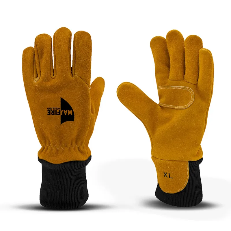 MajFire MFA86 Wildland Firefighting Gloves – Wristlet, designed for wildland operations with durable, heat-resistant leather, breathable construction, and a secure wristlet cuff for comfort and protection in demanding conditions.
