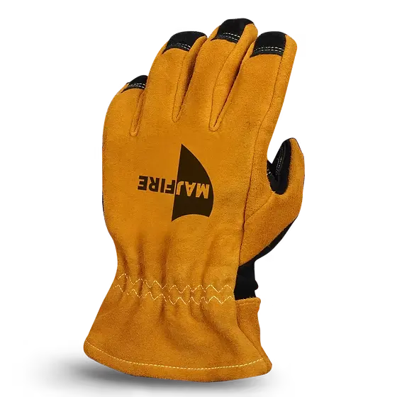 Single MajFire MFA82 glove shown from an alternate backside view, emphasizing the reinforced knuckle area and durable construction.