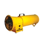 Pelsue® Steel Axial Blower with Canister, a heavy-duty ventilation fan featuring a protective canister for enhanced durability and efficient airflow in industrial and emergency response environments.