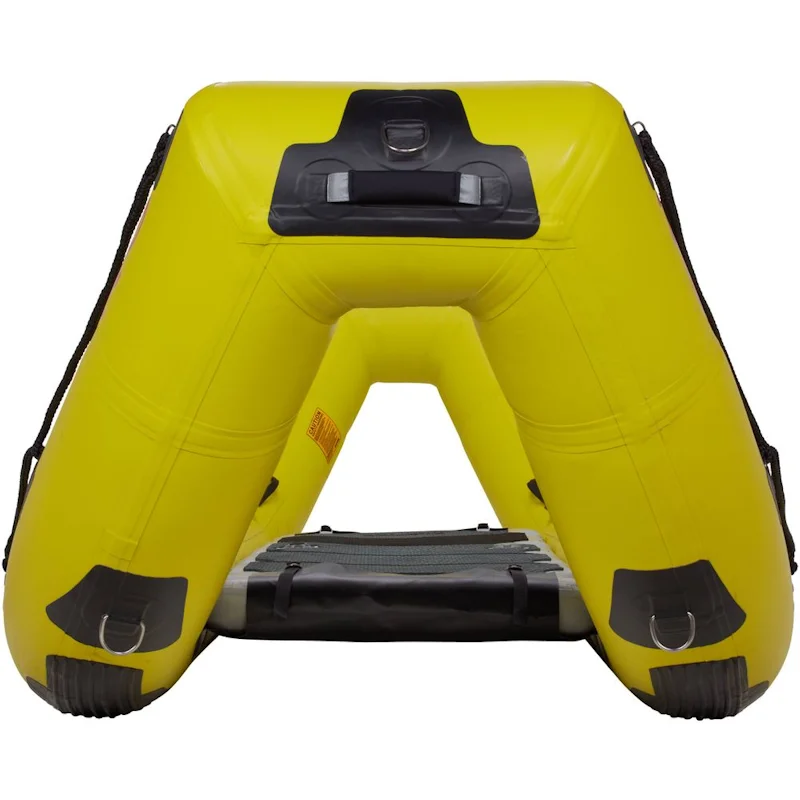 Front close-up of the NRS ASR 155 Rescue Boat pull handle and heavy-duty metal ring for rescue and transport use.