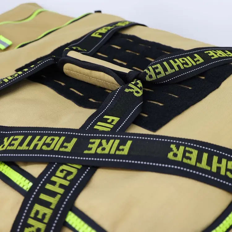 Close-up of the top carrying handles on the Lightning X LXFB10XT 3XL Ripstop Turnout Gear Bag for comfortable and secure lifting.