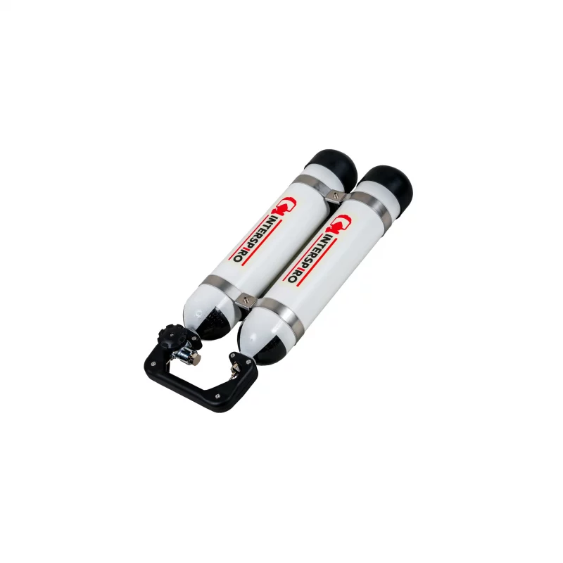 Interspiro™ Divator Steel Pack 324 featuring heavy-duty steel cylinders and rugged construction for dependable breathing support in demanding underwater and rescue environments.
