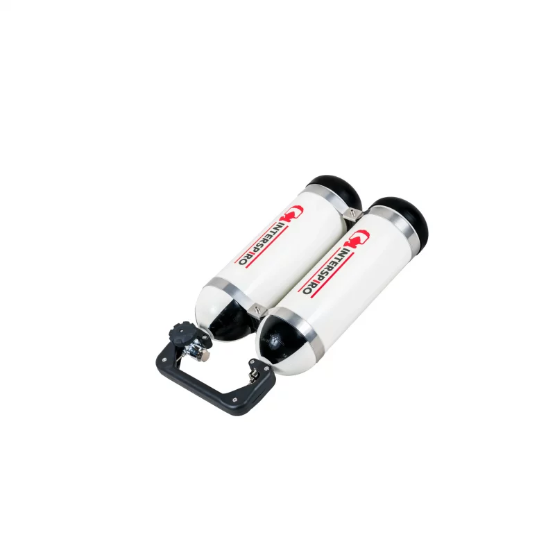 Interspiro™ Divator Steel Pack 326 featuring durable steel cylinders and robust design for reliable breathing support in professional diving and rescue operations.