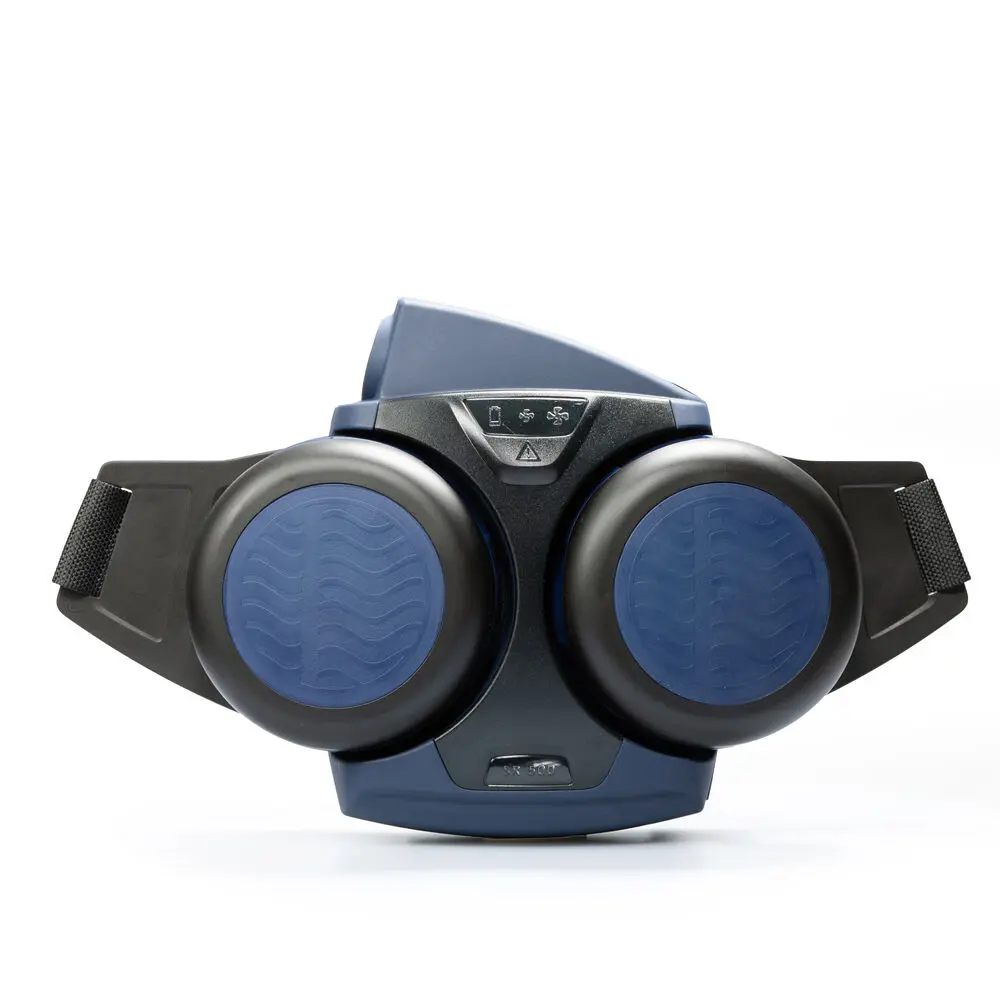 Sundström® SR 500 Powered Air-Purifying Respirator (PAPR) designed for professional respiratory protection, featuring a lightweight battery-powered fan unit that delivers clean, filtered air for safe and comfortable breathing in hazardous environments.