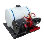 CET™ ATV Fire Pack 1 – Econo skid unit designed for off-road firefighting, featuring a compact pump, tank, and hose setup mounted on an ATV platform.