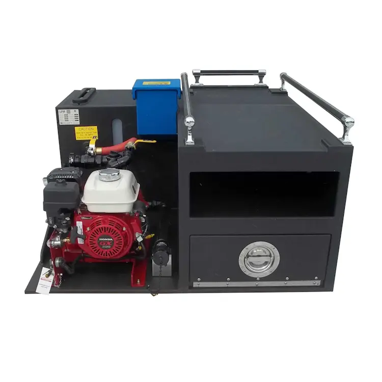 CET™ ATV Fire Pack 2 – Skeeter designed for off-road firefighting, featuring a compact tank, high-performance pump, hose reel, and control panel mounted on an ATV skid unit.