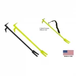 Black and HiViz Lime variants of the Leatherhead Tools® New York Claw Hook side by side, alongside another yellow variant highlighting the strap attachment for secure carry and quick access.