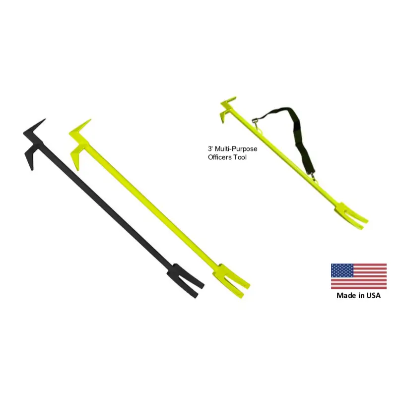 Black and HiViz Lime variants of the Leatherhead Tools® New York Claw Hook side by side, alongside another yellow variant highlighting the strap attachment for secure carry and quick access.