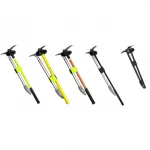 Leatherhead Tools® Breacher Irons in HiViz Lime, HiViz Orange, Yellow, and Black variants displayed side by side, highlighting their durable construction and high-visibility color options for easy identification.