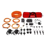 Savox Hardline Rescue Kit 5 with Power Talk Box components neatly laid out, featuring all essential tools and communication equipment for efficient rescue operations.