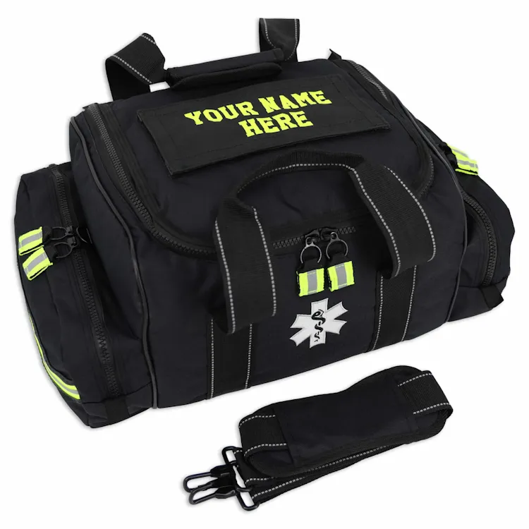 Lightning X LXMB30 black variant large EMT first responder bag featuring spacious compartments and heavy-duty construction for organized emergency medical supply storage.