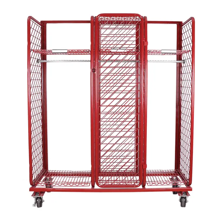 Ready Rack™ Mobile Red Rack shown empty, highlighting its open design, durable steel frame, and heavy-duty casters for mobile, organized fire gear storage.