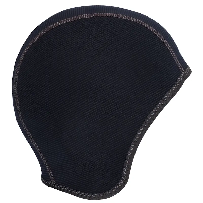 Right side view of the NRS HydroSkin 0.5 Helmet Liner, showing its smooth neoprene construction and snug fit designed to wear comfortably under helmets.