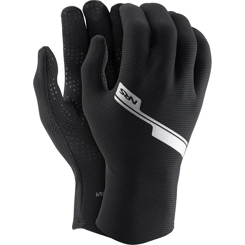 NRS Men’s HydroSkin Gloves, lightweight and form-fitting neoprene gloves designed for paddling and cold-water comfort, featuring water-resistant coating, soft thermal lining, and a flexible design for enhanced dexterity.