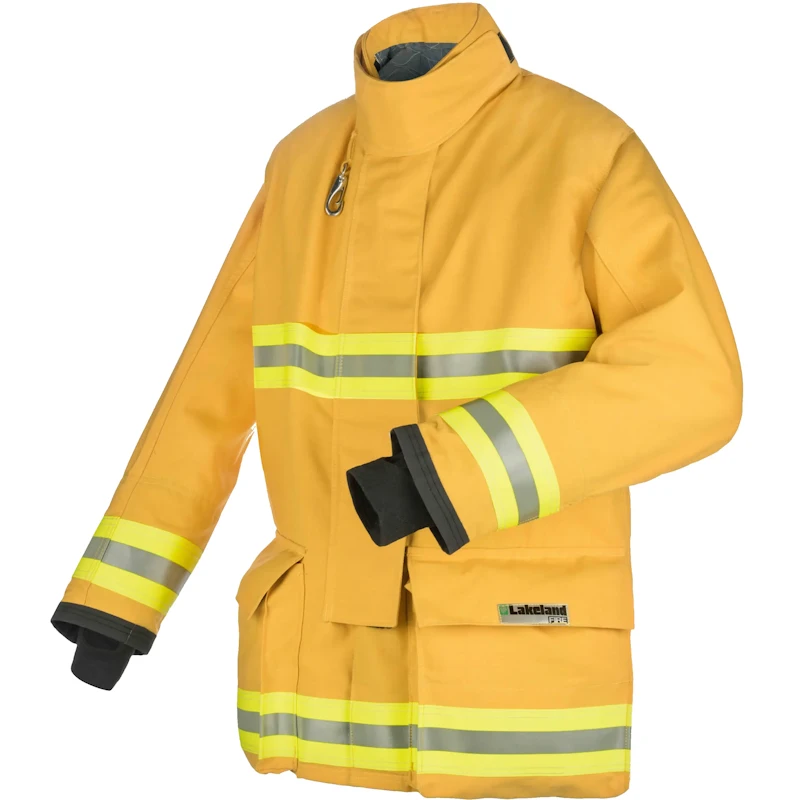 Lakeland® A10 Turnout Coat, built with flame-resistant materials, reinforced elbows, and moisture barriers to deliver reliable protection and comfort for firefighters during emergency response.