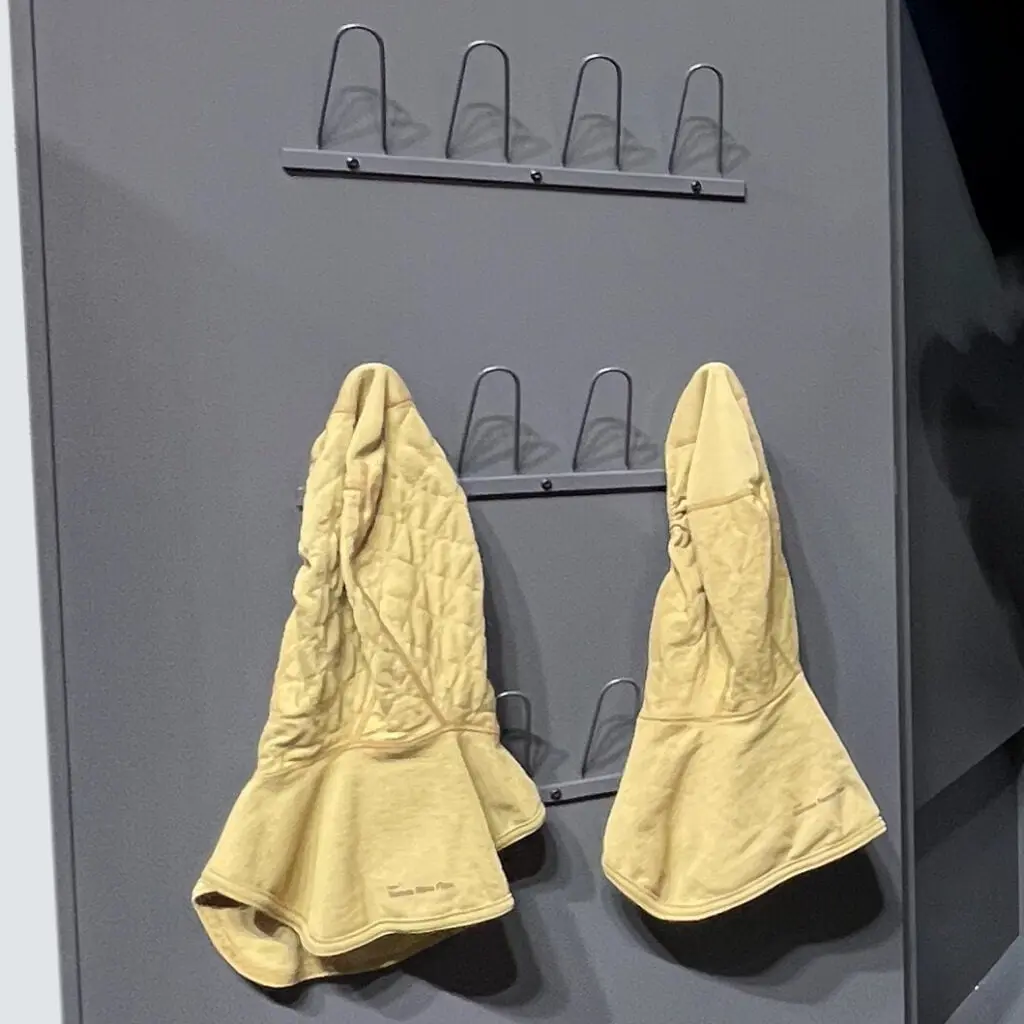 Ready Rack™ Door Hook Racks for Smart-Dry 6 in use, holding firefighting gear securely with durable hooks for efficient, organized storage and quick access.