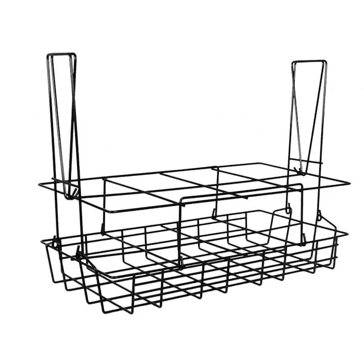 Ready Rack™ Collapsible Bottle Carrier empty with handles extended, demonstrating easy carrying and ergonomic design for secure transport of gas bottles.