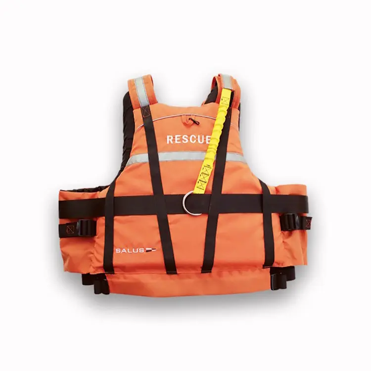 Back view of Salus Marine SAR-770 Technician Vest showing reinforced fabric, adjustable straps, and integrated loops for attaching tools and safety gear.