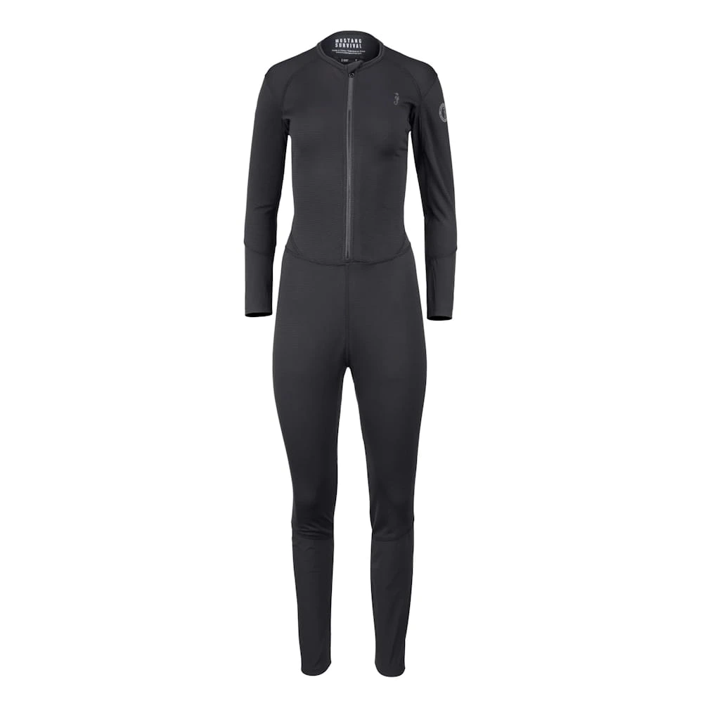 Front view of Mustang Survival® Women’s Kazan Dry Suit Liner showcasing tailored design and lightweight thermal fabric for enhanced comfort and mobility.