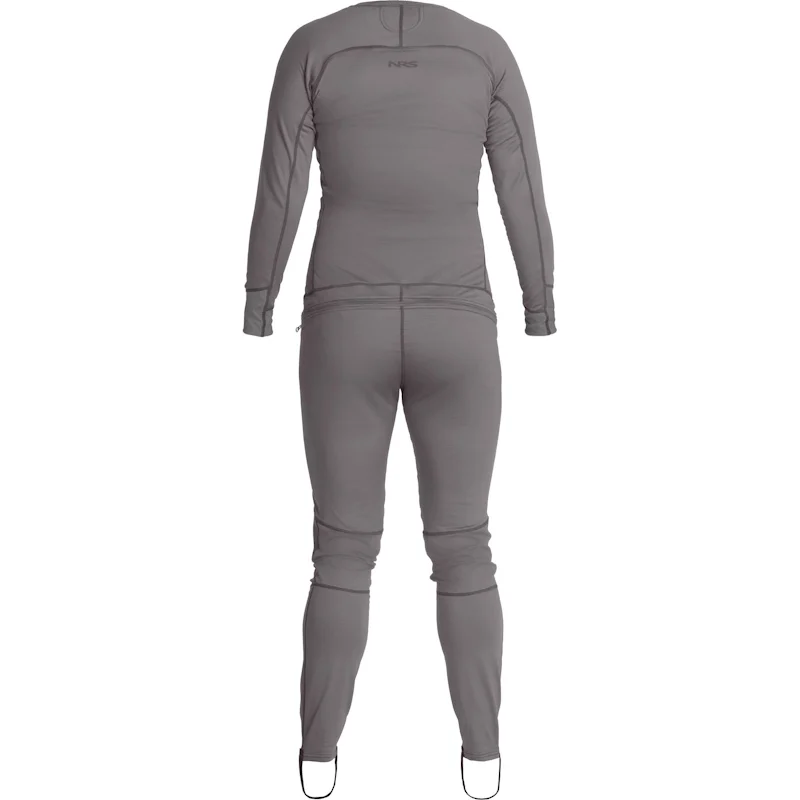 Back view of the NRS Women’s Lightweight Union Suit, showing the slim fit, full-length coverage, and dropseat zipper design.