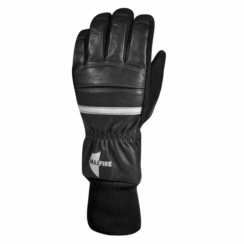 Single MajFire MFA73 glove top view highlighting smooth kangaroo leather surface and secure wristlet cuff for snug fit.