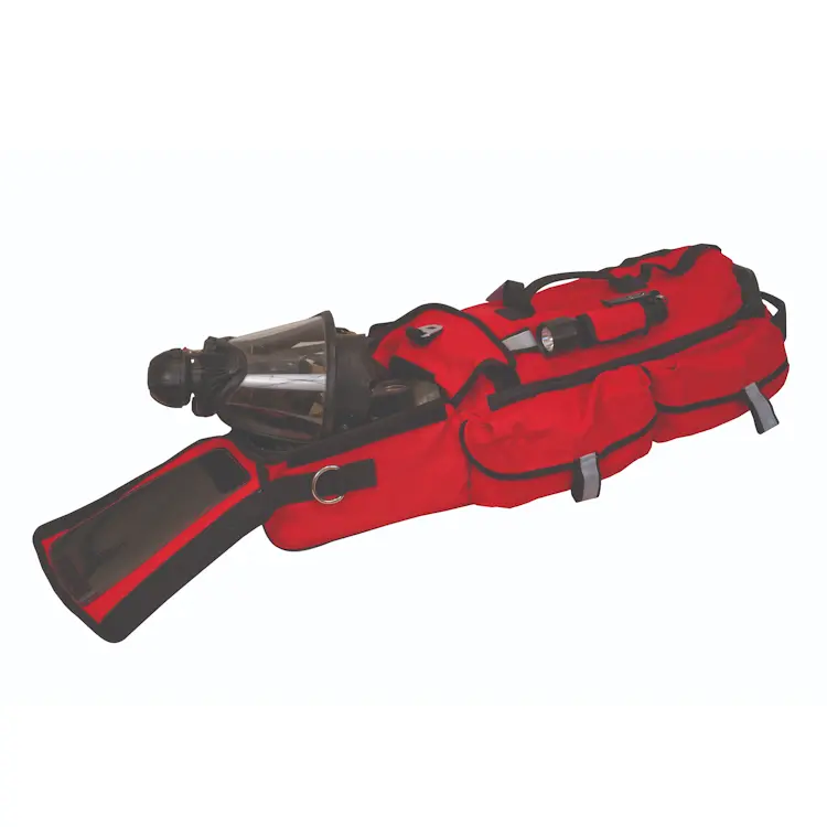 True North Gear L-2 RIT Bag open to reveal organized firefighting rescue equipment stored inside padded compartments and pockets.