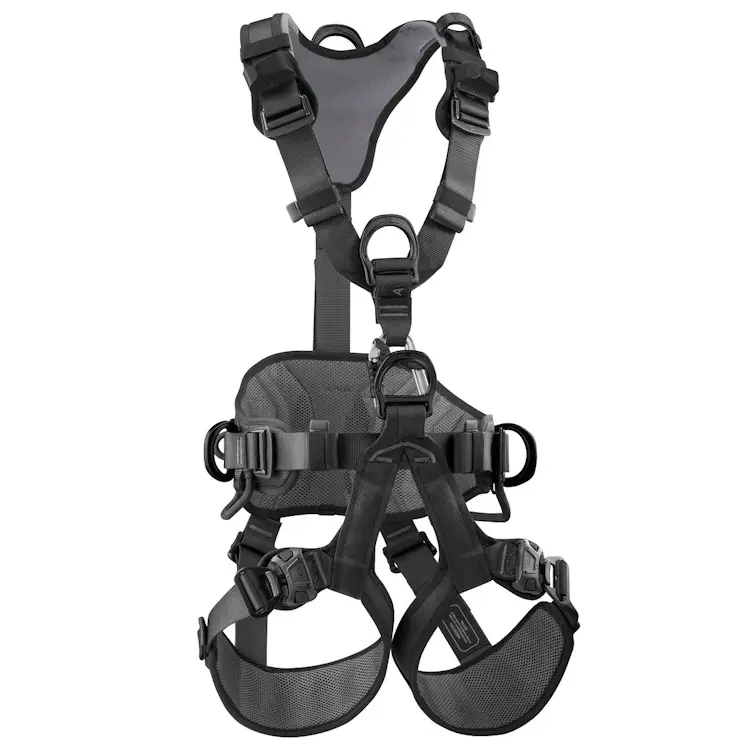Petzl® AVAO® BOD FAST Harness International Version another alternate model shown back view, highlighting streamlined design with reinforced stitching and adjustable straps for improved fit and durability during industrial rope access.