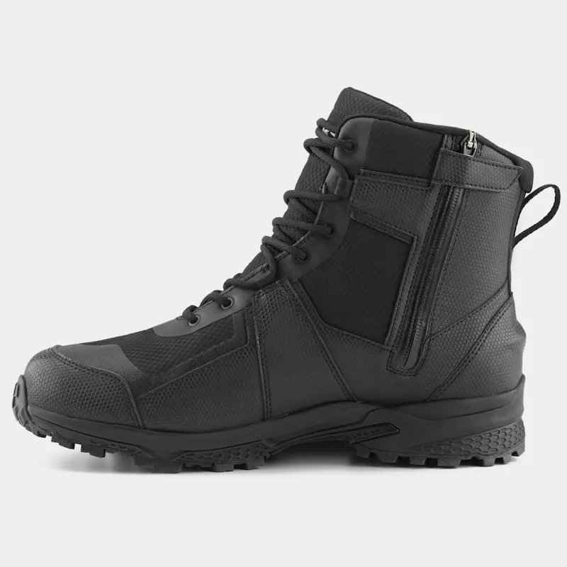 Left side view of a single right-footed NRS Storm Boot, highlighting the zipper and Velcro strap for secure closure and easy entry.