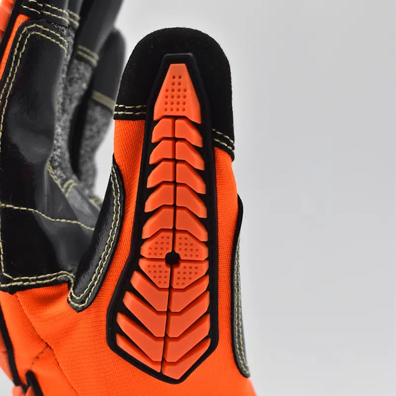 Close-up of the thumb on the outer side of a single MajFire MFA14 glove, showing reinforced stitching and durable, flexible materials.