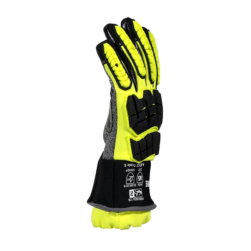 Alternate side view of a single MajFire MFA15B glove highlighting flexible materials and secure fit for precision handling in rescue operations.