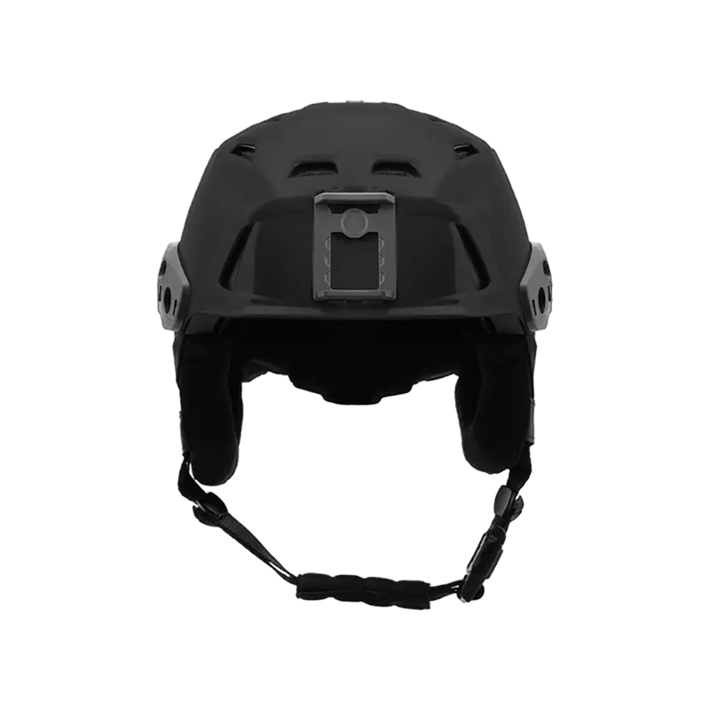 Front view of Team Wendy® M-216™ Backcountry Ski Helmet in black/gray, emphasizing protective shell and ventilation.