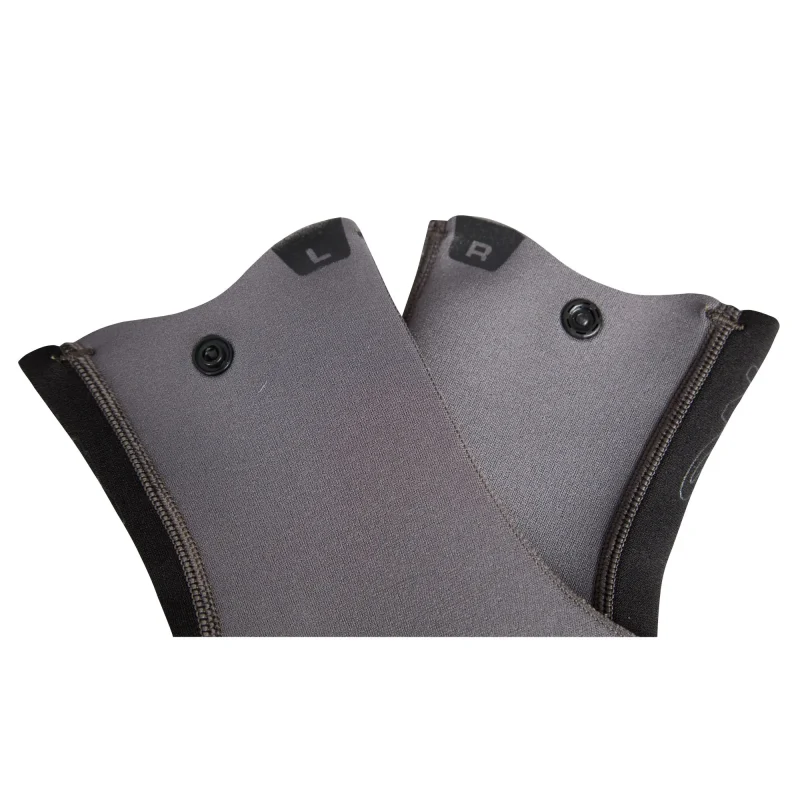 Closeup of the top area of a pair of NRS Wetsocks, focusing on the neoprene texture and reinforced stitching for durability.