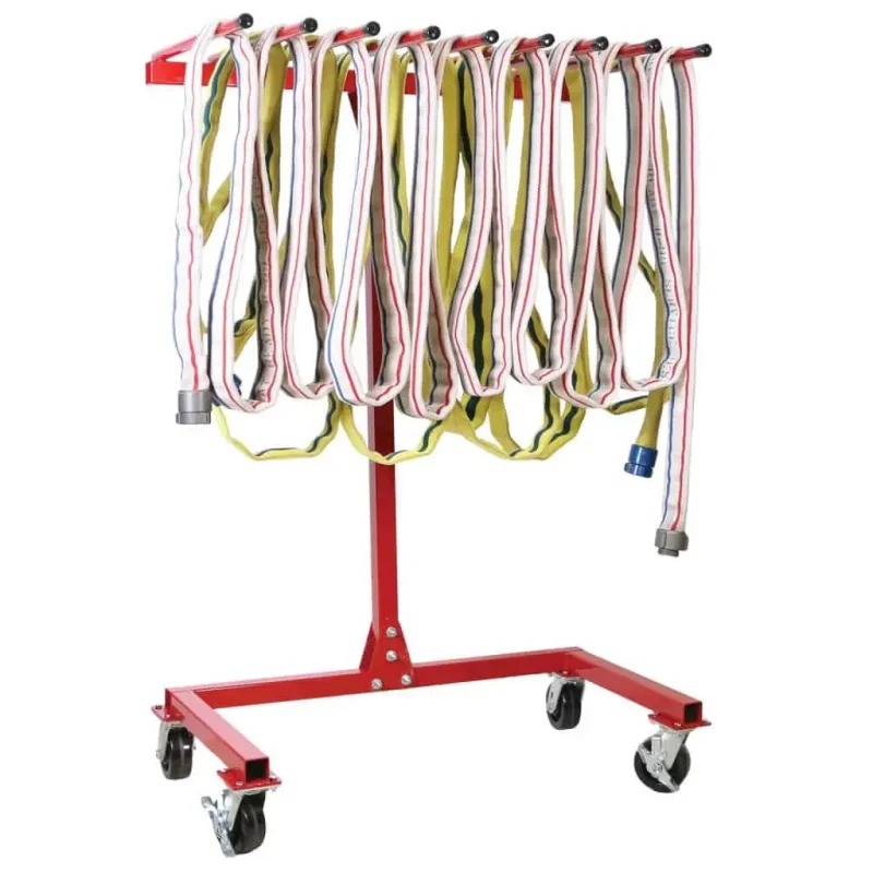 Ready Rack™ Hose Drying Rack fully loaded with fire hoses, demonstrating organized storage and efficient drying to maintain hose integrity and readiness.