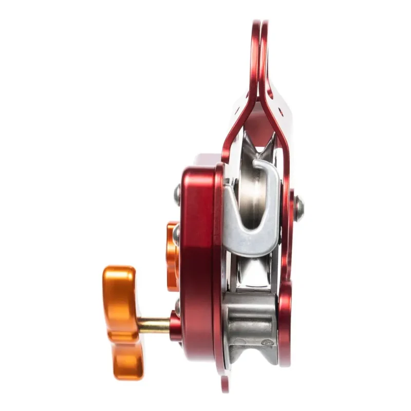 Side view of the CMC™ MPD™ (Multi-Purpose Device) in red, displaying its compact profile, operational controls, and durable build designed for efficient rescue tasks.