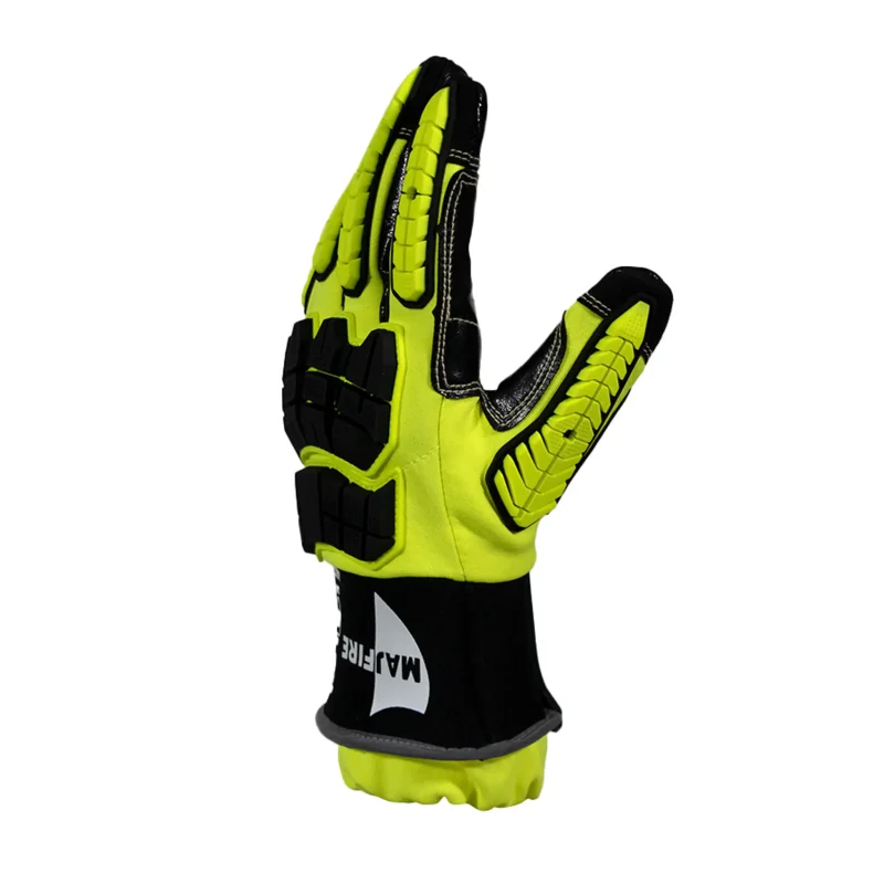 Top side view of a single Majestic Safety MFA15B glove showing protective padding and breathable fabric for comfort during extended use.