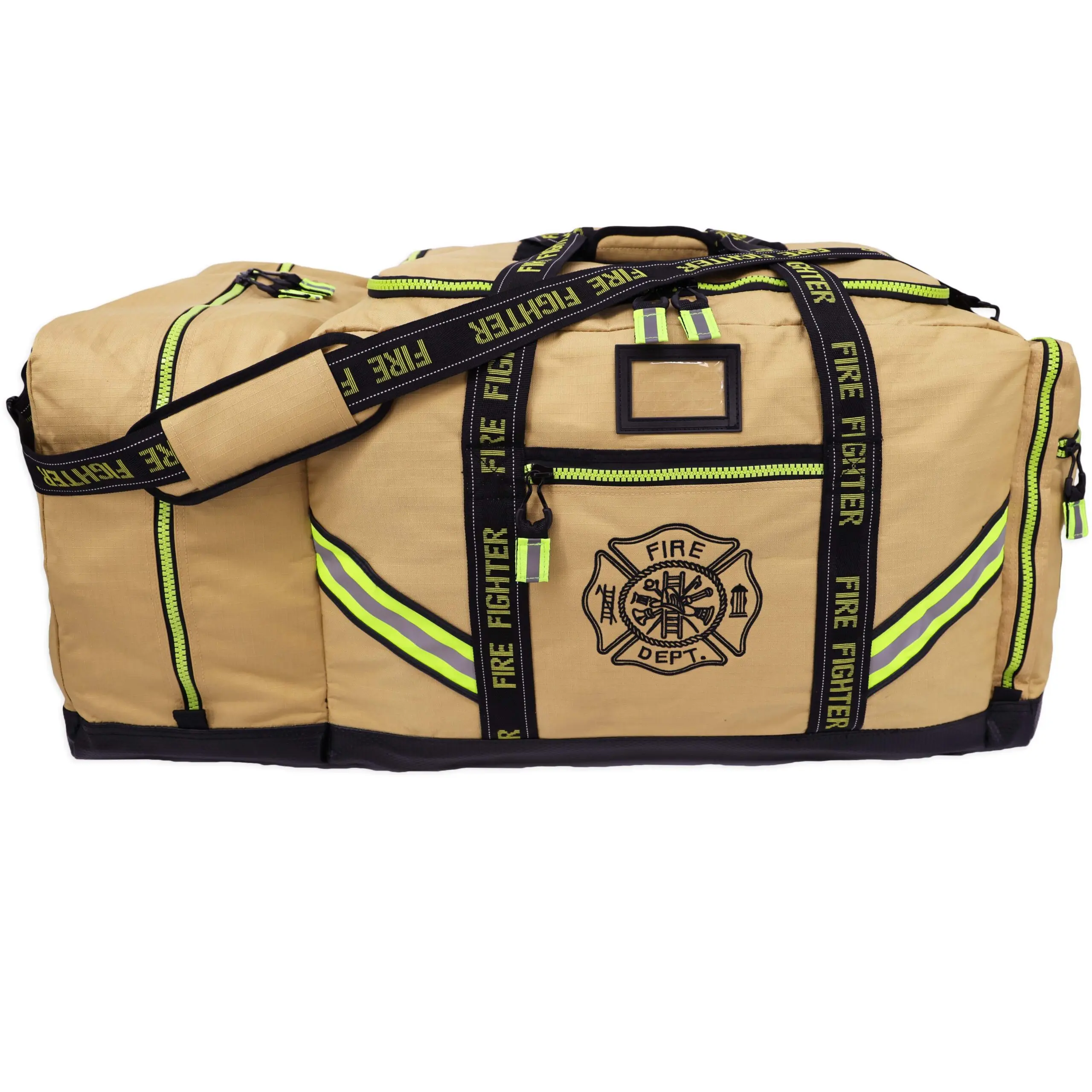 Front view of a Lightning X LXFB10XT 3XL Ripstop Turnout Gear Bag with all compartments closed, displaying its durable ripstop construction and compact design.