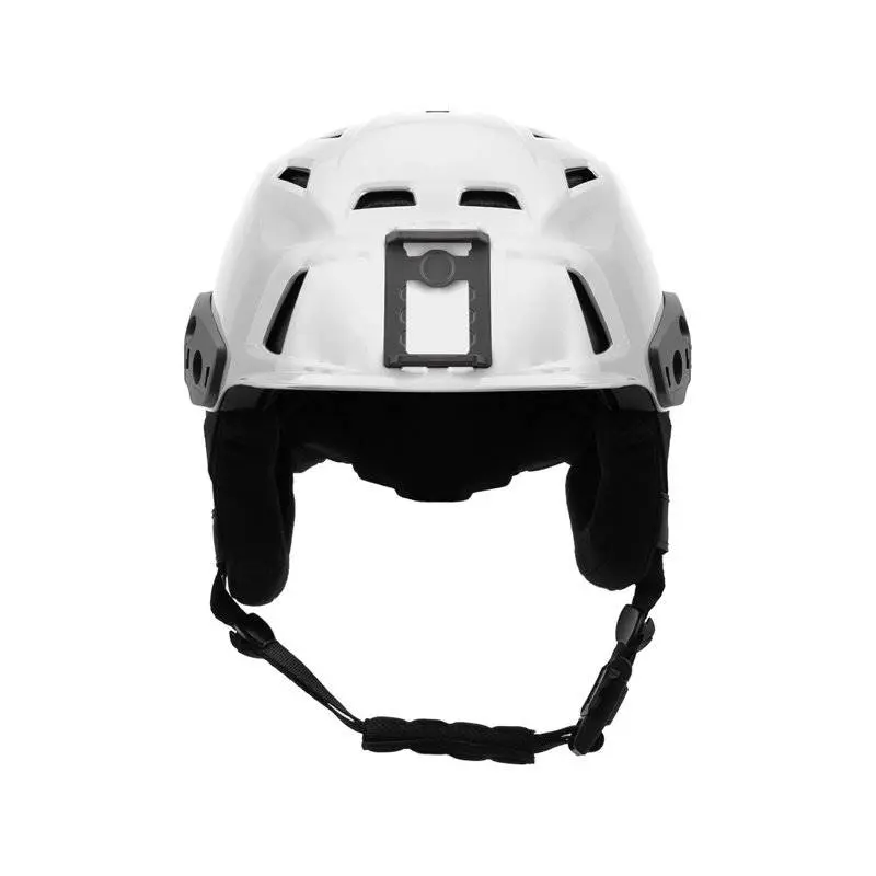 Front view of Team Wendy® M-216™ Backcountry Ski Helmet in white/gray, highlighting lightweight and protective features.