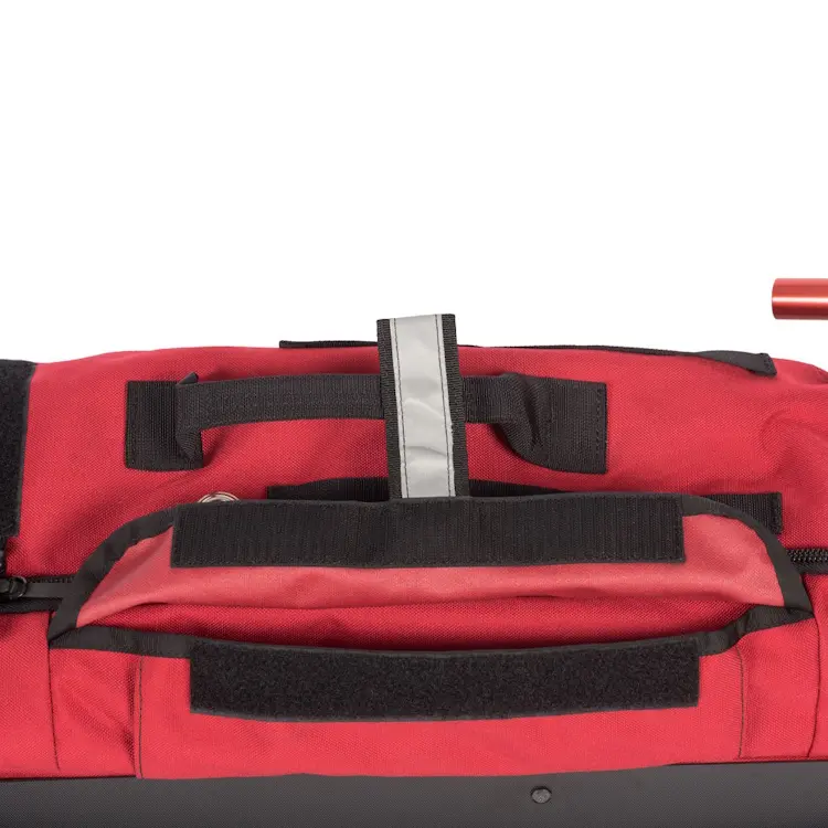 Close-up side view of True North Gear L-3 Lite Speed™ RIT Bag highlighting padded shoulder straps, reinforced stitching, and reflective safety tape.