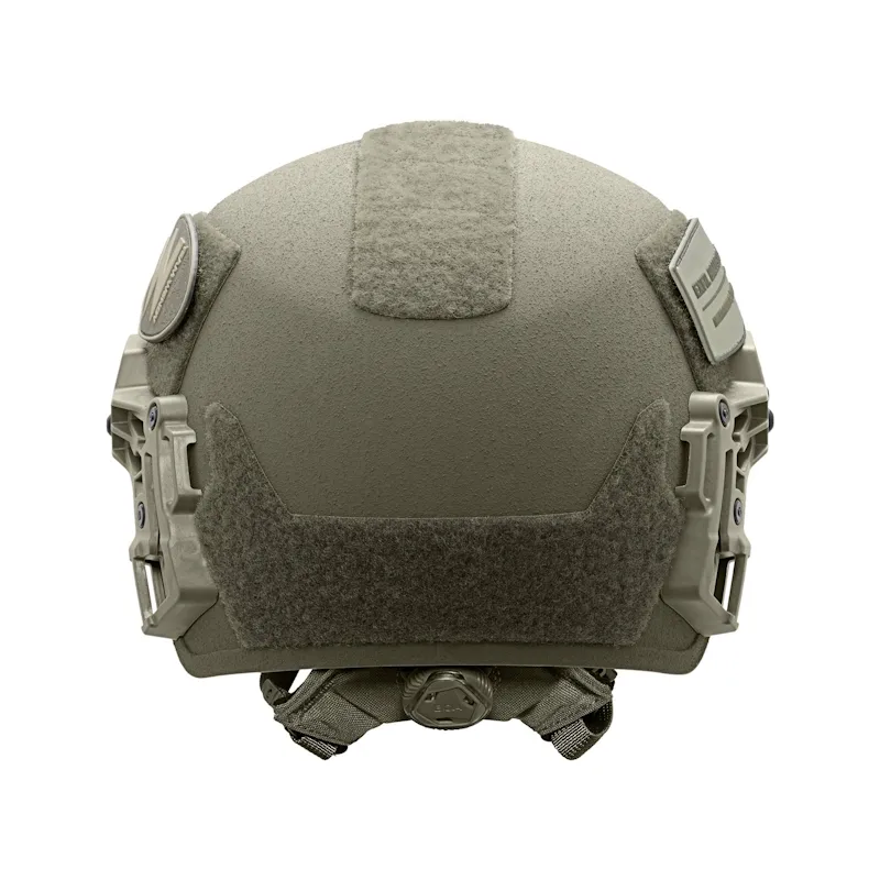 Back view of the Team Wendy® EXFIL® Ballistic SL Helmet in ranger green, displaying the retention adjustment system and balanced shell design for stability and protection.