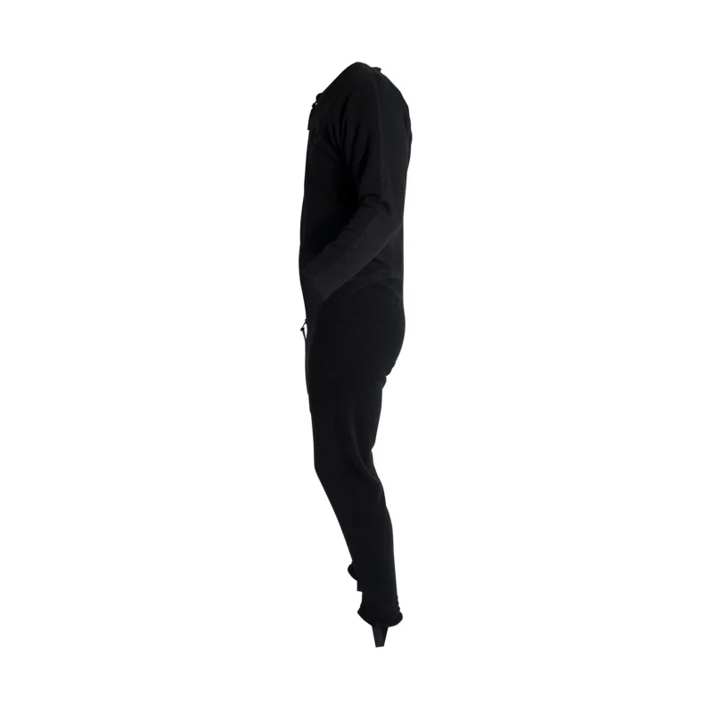 Left side view of Mustang Survival® Sentinel™ Series Dry Suit Liner with Drop-Seat displaying seam construction and tailored fit for enhanced mobility and comfort.