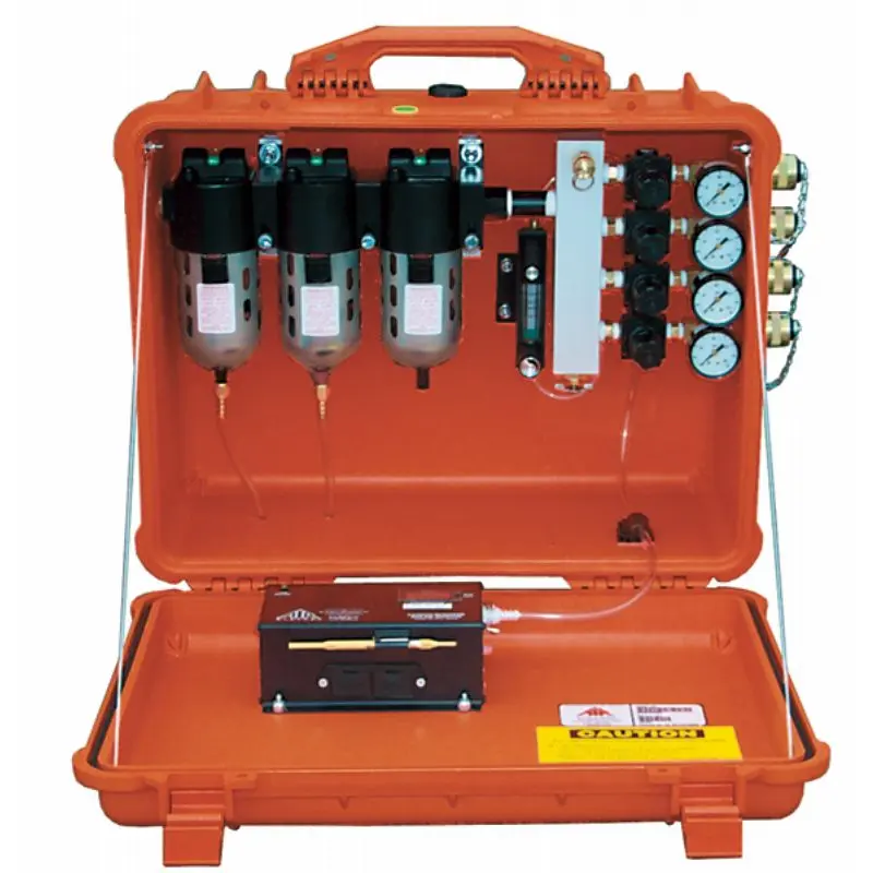 Air Systems® 50 CFM Breather-Box® filtration system equipped with 4 independent regulators, designed for precise compressed air filtration and pressure control in industrial applications.