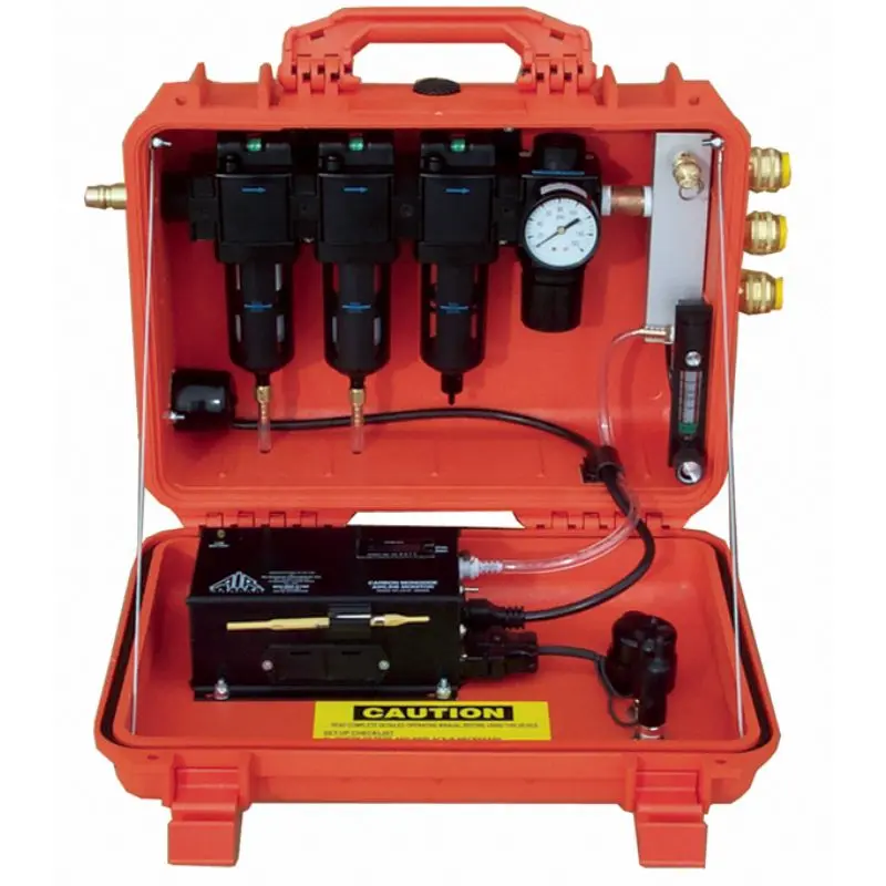 Air Systems® 30 CFM Breather-Box® Grade D filtration system with 48 CFM flow capacity and 3 couplings, providing reliable compressed air filtration for industrial settings.