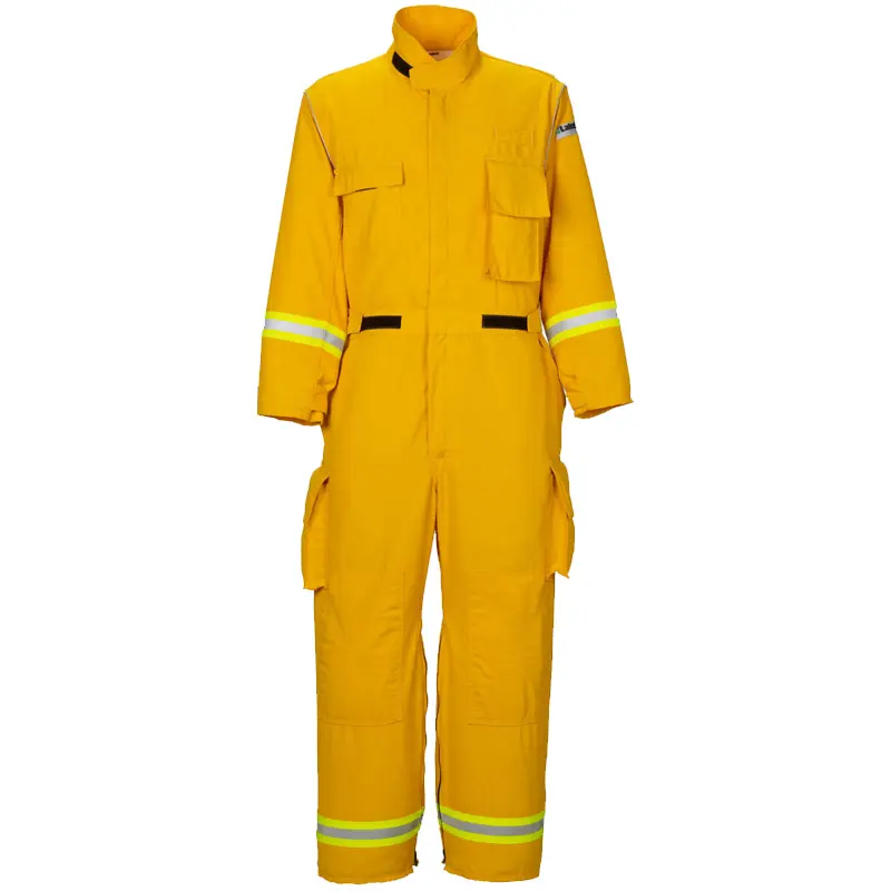 Lakeland® Wildland Fire Coverall (WLSCV), a flame-resistant full-body garment engineered for wildland firefighting, offering enhanced mobility, durability, and high-visibility safety features.