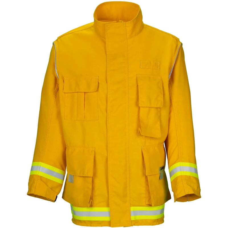 Lakeland® Wildland Fire Coat (WLSCT), a flame-resistant, high-visibility jacket designed for wildland firefighting, featuring durable construction and ergonomic design for optimal protection and mobility.