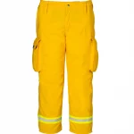 Lakeland® Wildland Fire Coverall (WLSPT) in yellow, a full-body flame-resistant garment designed for wildland firefighting, offering high visibility, durability, and ergonomic comfort.