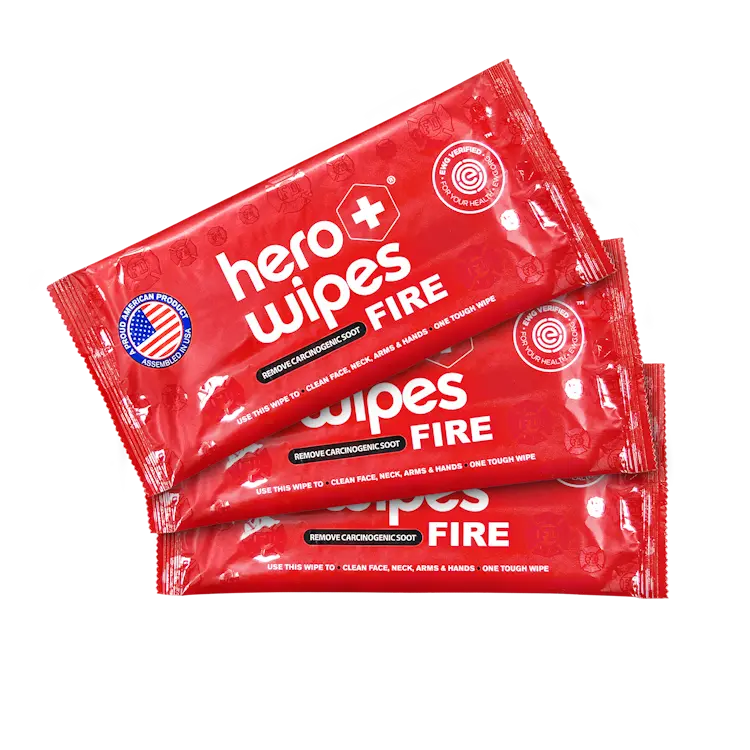 A spread of multiple Hero Wipes® Individually Wrapped XL Body Wipes, highlighting their large size and convenient single-use packaging designed for effective personal cleansing in industrial and outdoor environments.