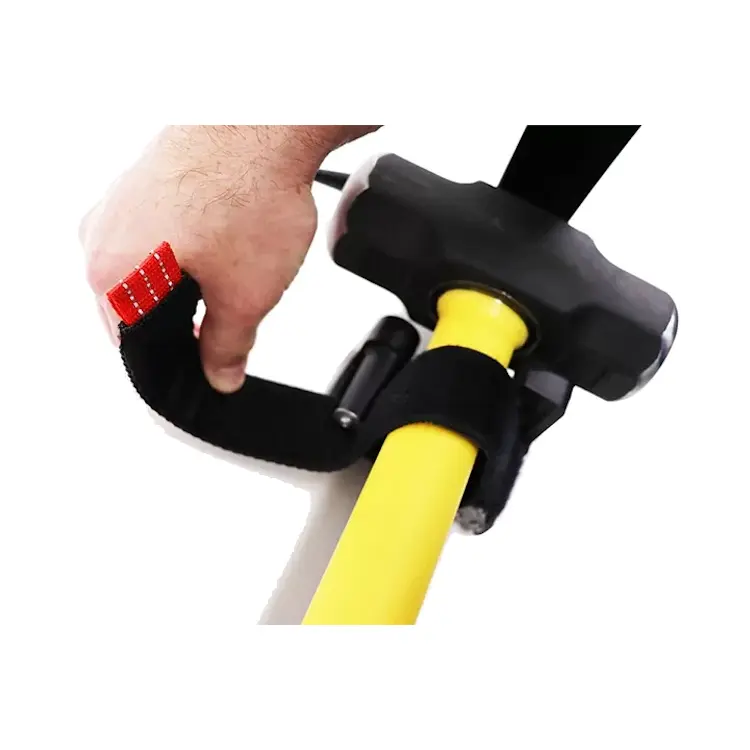 Close-up of the striking end of a sledgehammer from the Ziamatic™ Forcible Entry Door Breaching Kit, shown removed from its bracket, highlighting the durable metal head designed for powerful impact during emergency breaching.