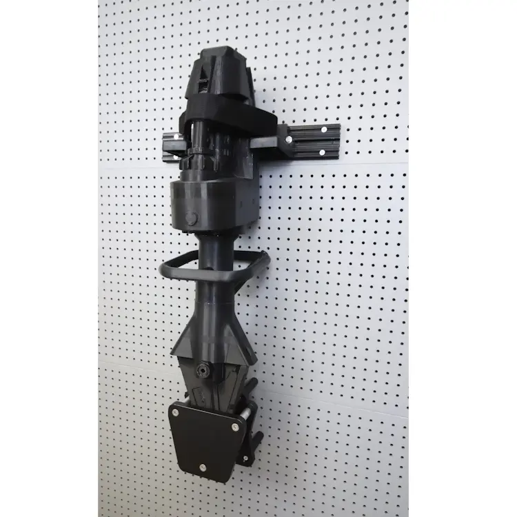 Front right side view of Ziamatic™ Heavy Rescue Tool Mounts securely mounted, showcasing their durable design for stable and accessible storage of heavy rescue equipment during emergency operations.